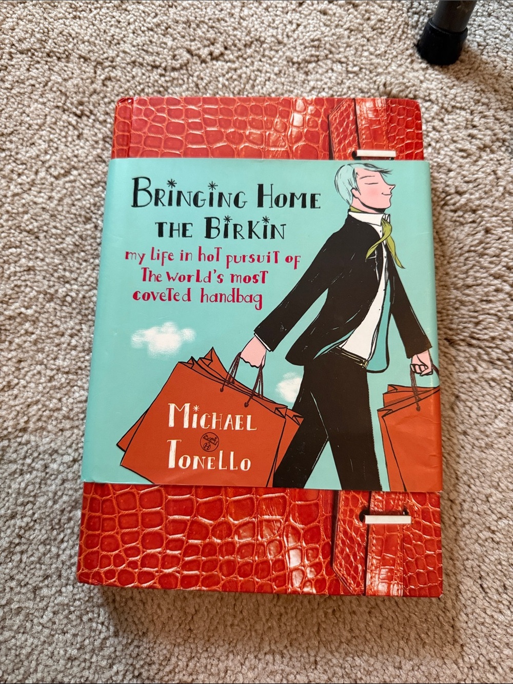 Hermes Orange Croc-Embossed Hardcover - Bringing Home the Birkin